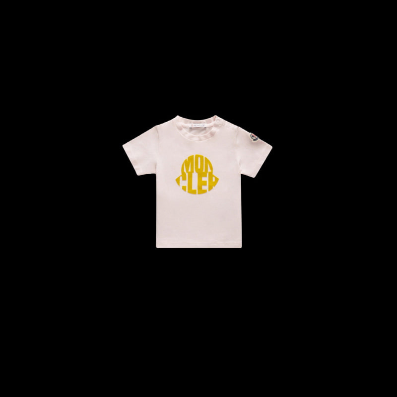 MONCLER Flocked 로고 티셔츠 라이트 핑크 H29518C000018790M529