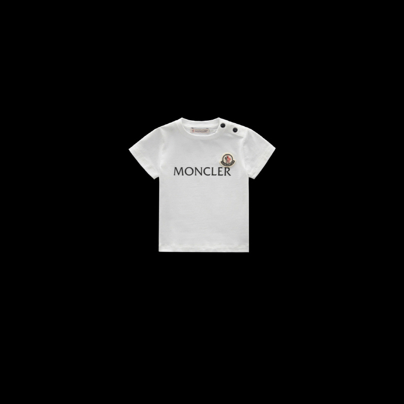 MONCLER 로고 티셔츠 오프 화이트 KINDER H29518C000028790M002