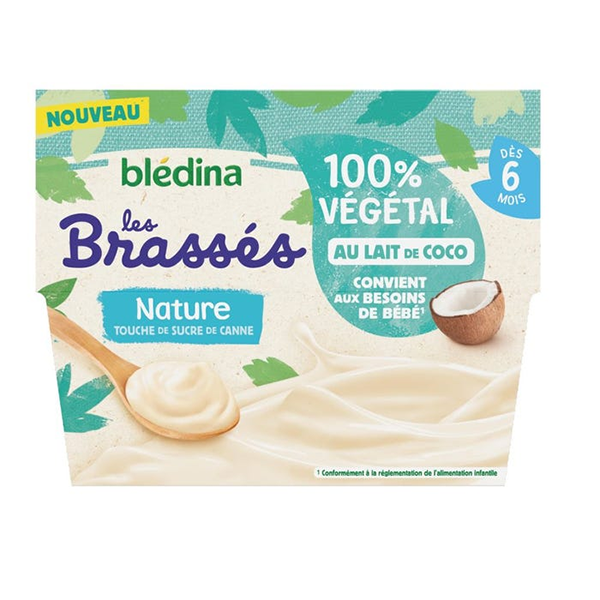 블레디나 Les Brasses 100% 네이처 코코넛 밀크 4x95g (6개월이상)