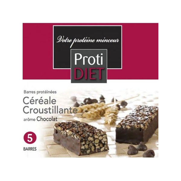 PROTIDIET 크리스피 시리얼-초콜릿 프로틴 바 5St