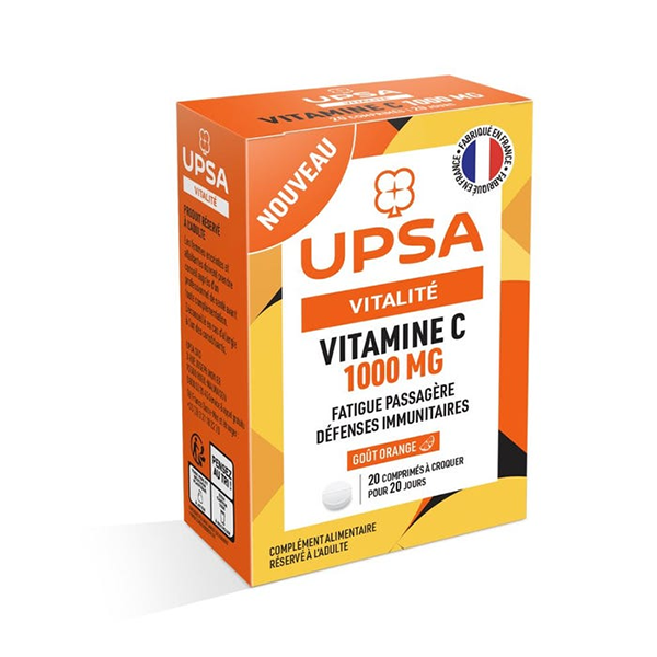 UPSA 바이탈리티 비타민 C 1000mg 오렌지 맛 츄어블 정제 20St