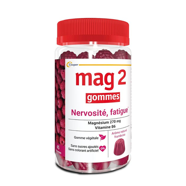 MAG 2 GOMMES Mag 2 Nervousness Fatigue 라즈베리 구미 45St
