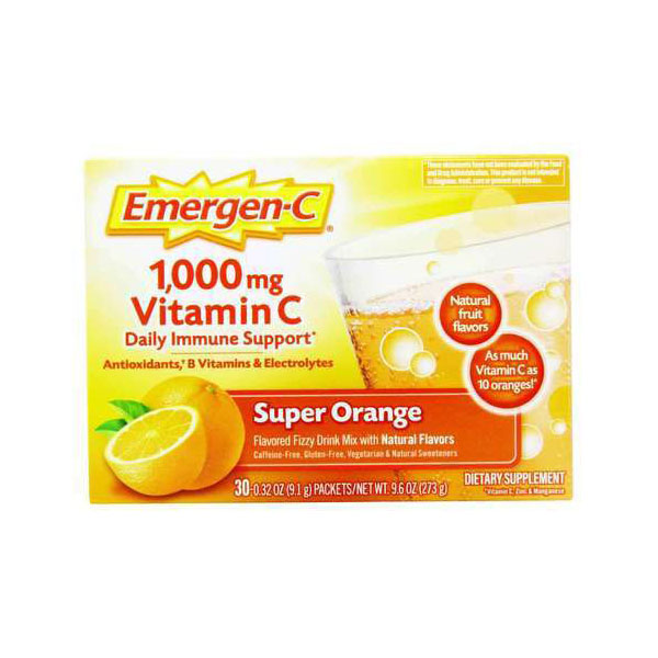 Alacer Emergen-C 비타민 C 1000mg 슈퍼 오렌지 파우더 30팩