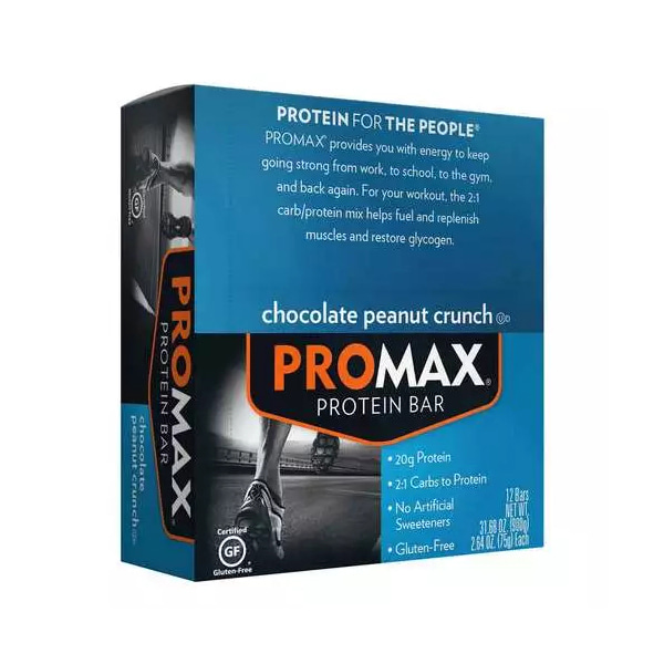 Promax Nutrition 초콜릿 땅콩 버터 크런치 에너지 바 12St