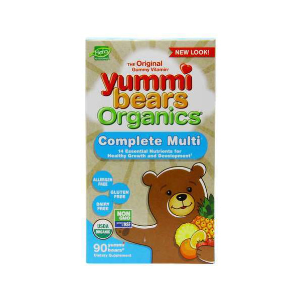 Hero Nutritionals Yummi Bears 오가닉 컴플리트 멀티 비타민 베어 구미 9St