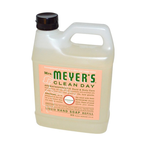Mrs. Meyers Clean Day 제라늄 핸드 비누 리필 33fl oz (975ml)