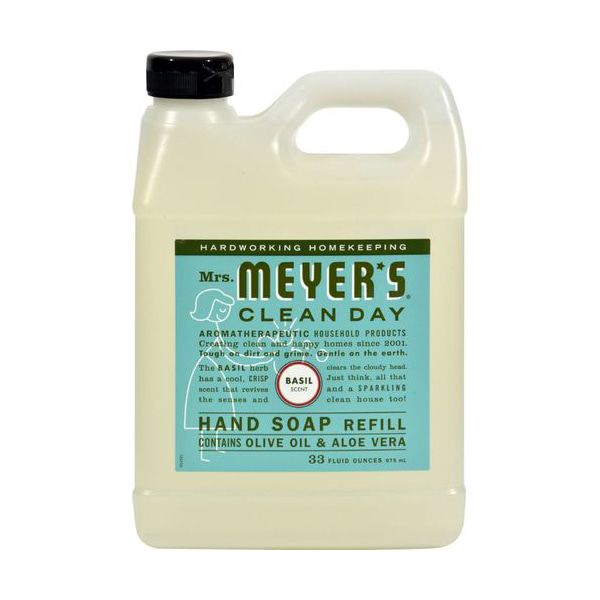 Mrs. Meyers Clean Day 바질 핸드 비누 리필 33fl oz (975ml)